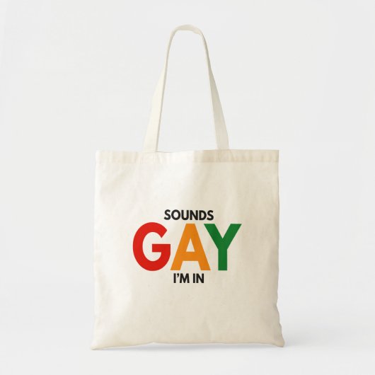Tote Bag Sounds Gay I'm in Funny Pride Moth Pride Flag (Devant)