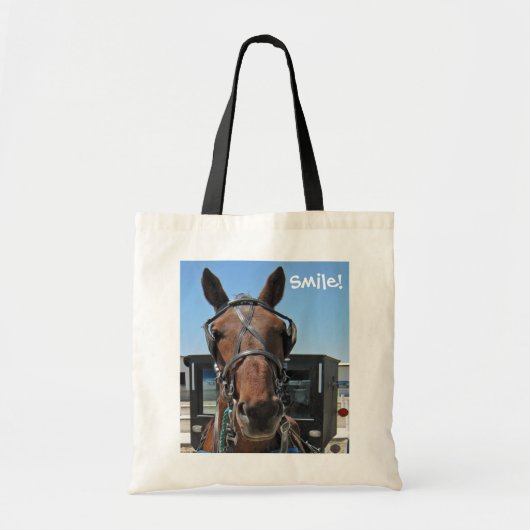 Tote Bag Sourire amish de cheval ! (Devant)