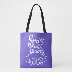 Tote Bag Sourire avec les dents de sourire des croisillons