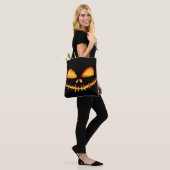 Tote Bag Sourire de citrouille lumineuse (Sur le modèle)