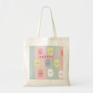 Tote Bag Sourires personnalisés Pastel Sweets Kawaii