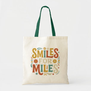 Tote Bag Sourires Pour Des Kilomètres Rétro Positif Boho