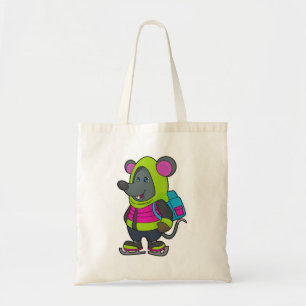 Tote Bag Souris au patinage sur glace avec patins sur glace