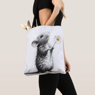 Tote Bag Souris Avec Faisceau Blanc