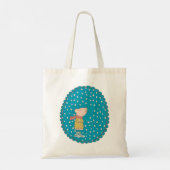 Tote Bag Souris chantante mignonne en bleu Personnalisée (Dos)