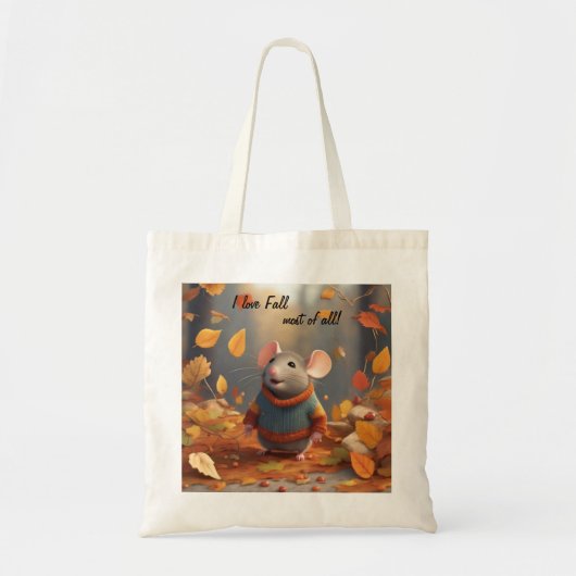 Tote Bag Souris d'automne adorable Accueillir la saison (Devant)