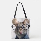 Tote Bag Souris de champ Portant des lunettes (Dos)