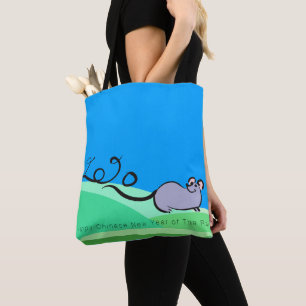 Tote Bag Souris de dessin paysager Rat chinois année 2020 A