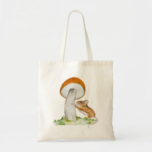 Tote Bag Souris drôle avec champignon sauvage