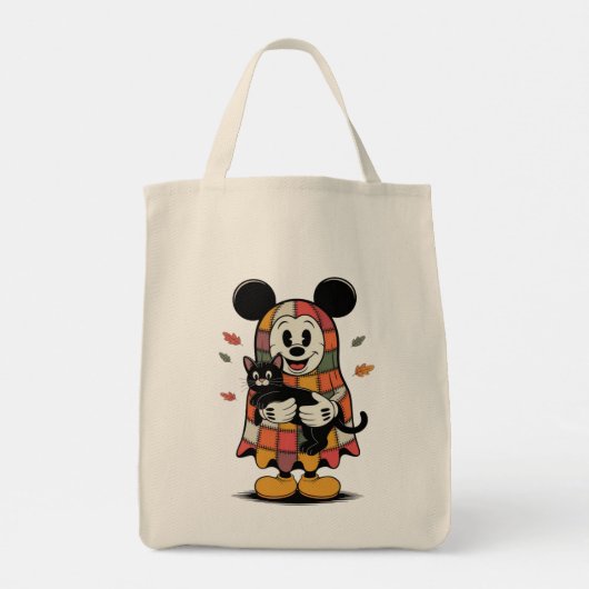 Tote Bag Souris et chat d'automne (Dos)