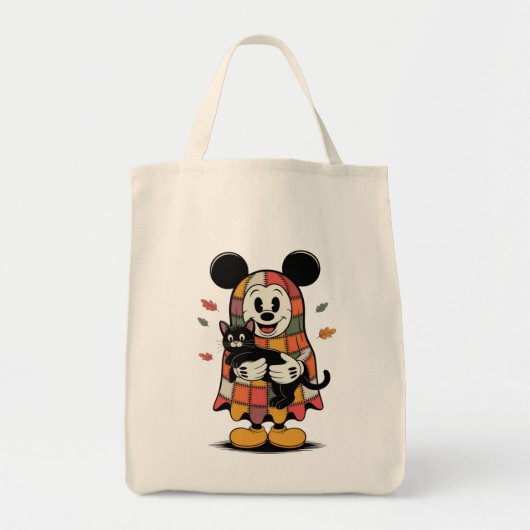 Tote Bag Souris et chat d'automne (Devant)
