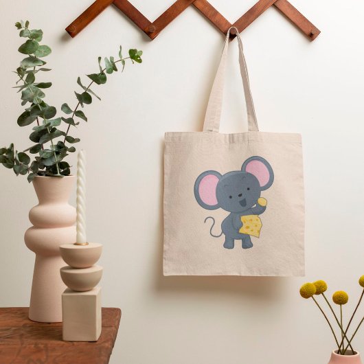 Tote Bag Souris manger du fromage