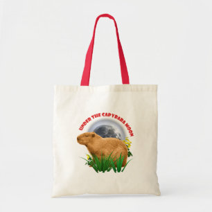 Tote Bag Sous la Lune du Capybara Animal Mignon