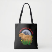 Tote Bag Sous la Lune du Capybara Animal Mignon (Devant)