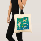 Tote Bag Sous la mer dauphins et fête d'anniversaire garçon (Devant (produit))