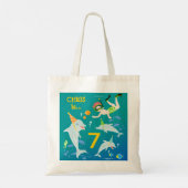Tote Bag Sous la mer dauphins et fête d'anniversaire garçon (Dos)