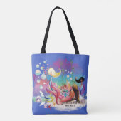 Tote Bag Sous La Mer Sirène Océan Purple Turquoise (Dos)