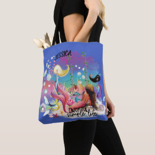Tote Bag Sous La Mer Sirène Océan Purple Turquoise