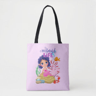 Tote Bag Sous la mer Sirène vie personnalisée