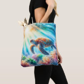 Tote Bag Sous la tortue de mer (De près)
