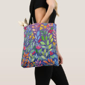 Tote Bag Sous l'aquarelle de la mer Florale pourpre (De près)