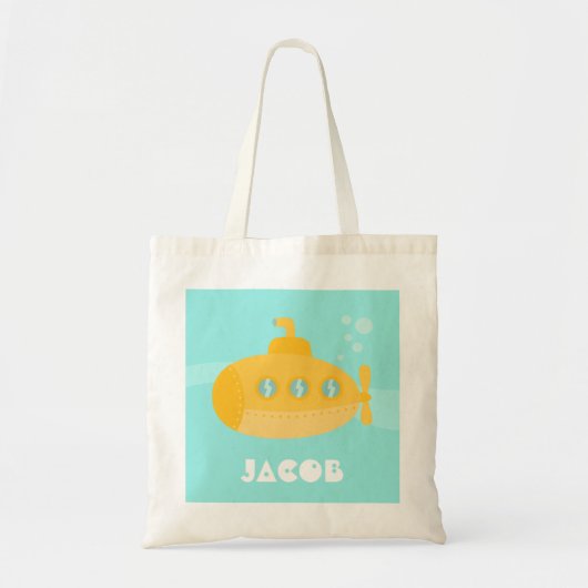 Tote Bag Sous-marin Jaune, Navire Océanique, Pour Enfants (Devant)