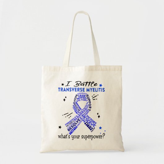 Tote Bag Soutenir les dons de guerriers de myélites transve (Devant)