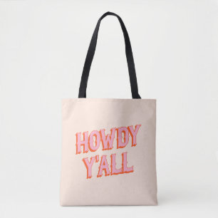 Tote Bag Southern Welcome : Howdy Y'all (vieilles lettres o