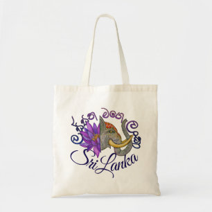 Tote Bag Souvenirs sri lankais avec Elephant et Lotus