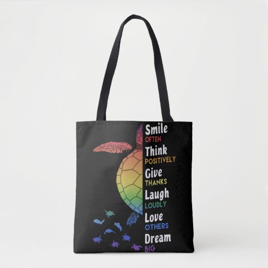 Tote Bag Souvent, Pense Positivement, Remercie (Devant)
