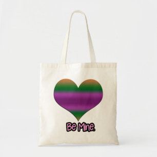 Tote Bag Soyez à moi Valentine Purple Stripe Coeur