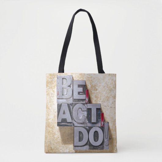 Tote Bag Soyez, agissez, font (Devant)