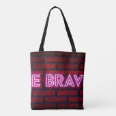 Tote Bag Soyez courageux inspiration citation néon texte ef (Dos)