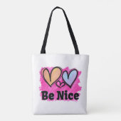 Tote Bag Soyez de beaux coeurs aquarelles (Dos)