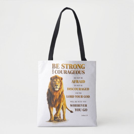 Tote Bag Soyez Fort et Courageux (Devant)