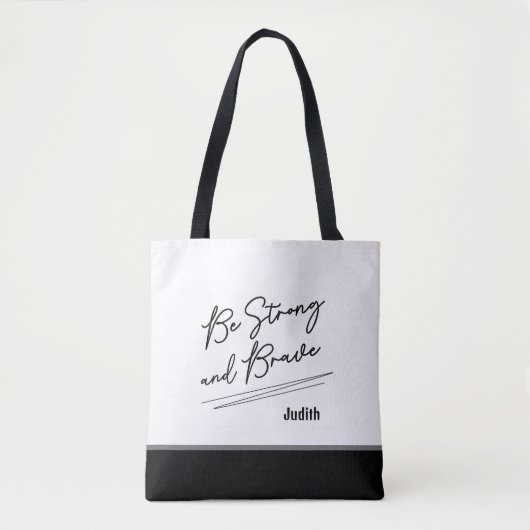 Tote Bag Soyez forts Bible chrétienne Verse Écriture (Devant)