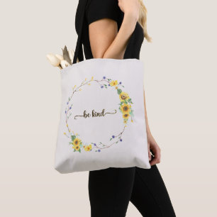 Tote Bag Soyez Gentil, Tourbillon Floral de tournesol