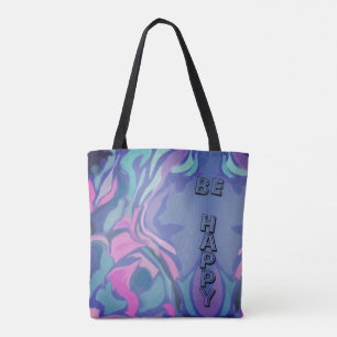 Tote Bag Soyez heureux Motivation Amusants Pastel Ink Shopp