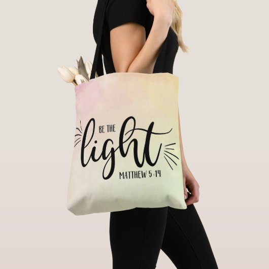 Tote Bag Soyez la Lumière Matthieu 5:14 (De près)