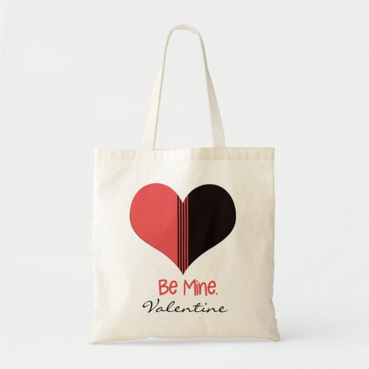 Tote Bag Soyez le mien Valentine Custom Red Stripe Heart (Devant)
