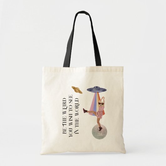 Tote Bag Soyez L'Étrange | Monogramme de chat de l'espace d (Devant)