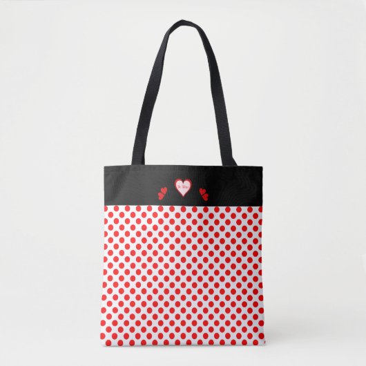 Tote Bag Soyez rose rouge de pois de coeur de (Devant)