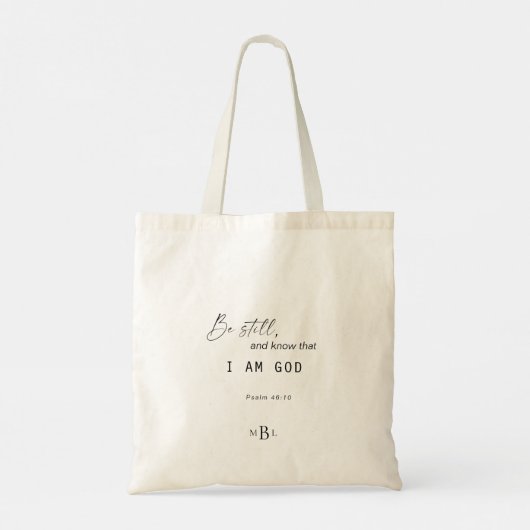 Tote Bag Soyez toujours et sachez que je suis Dieu Écriture (Dos)