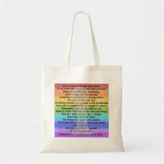 Tote Bag Soyez transparent (Devant)