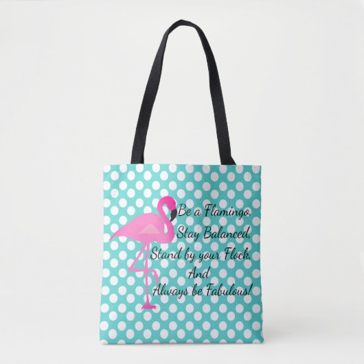 Tote Bag Soyez un point de polka de Flamant rose (Devant)