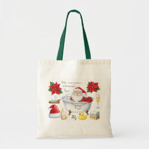 Tote Bag Spa de Noël sur le thème du Père Noël dans la baig