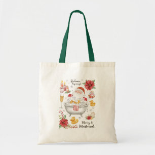 Tote Bag Spa de Noël sur le thème du Père Noël dans la baig