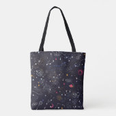Tote Bag Space Galaxy constellation sans couture motif (Dos)