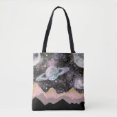 Tote Bag Space Mountains Gold Starry Sky Galaxy Planètes (Devant)