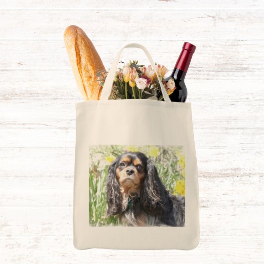 Tote Bag Spaniel Cavalier King Charles peint